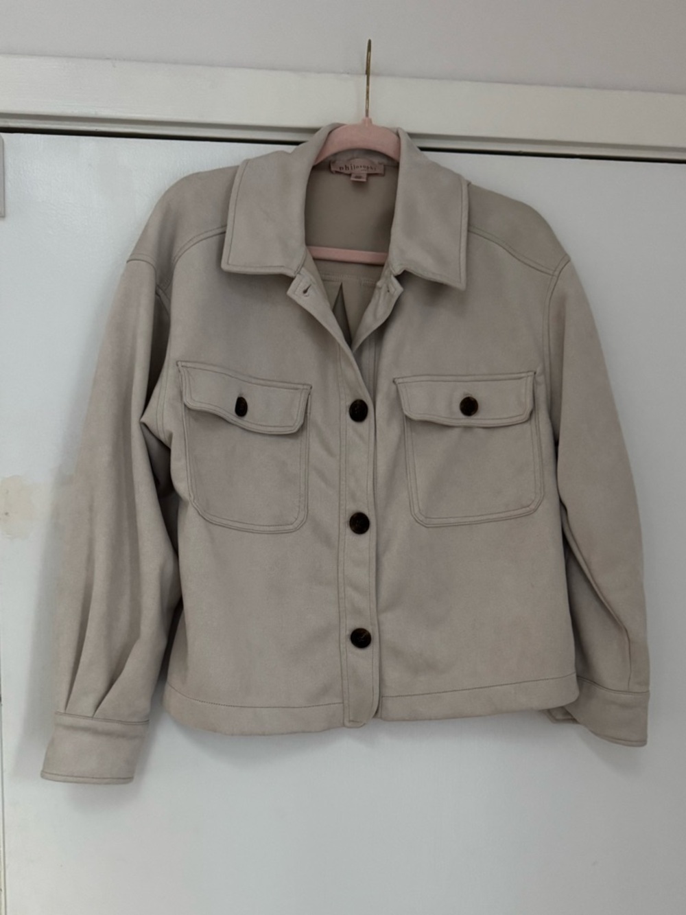 Philosophy Light Beige Button-Front Jacket